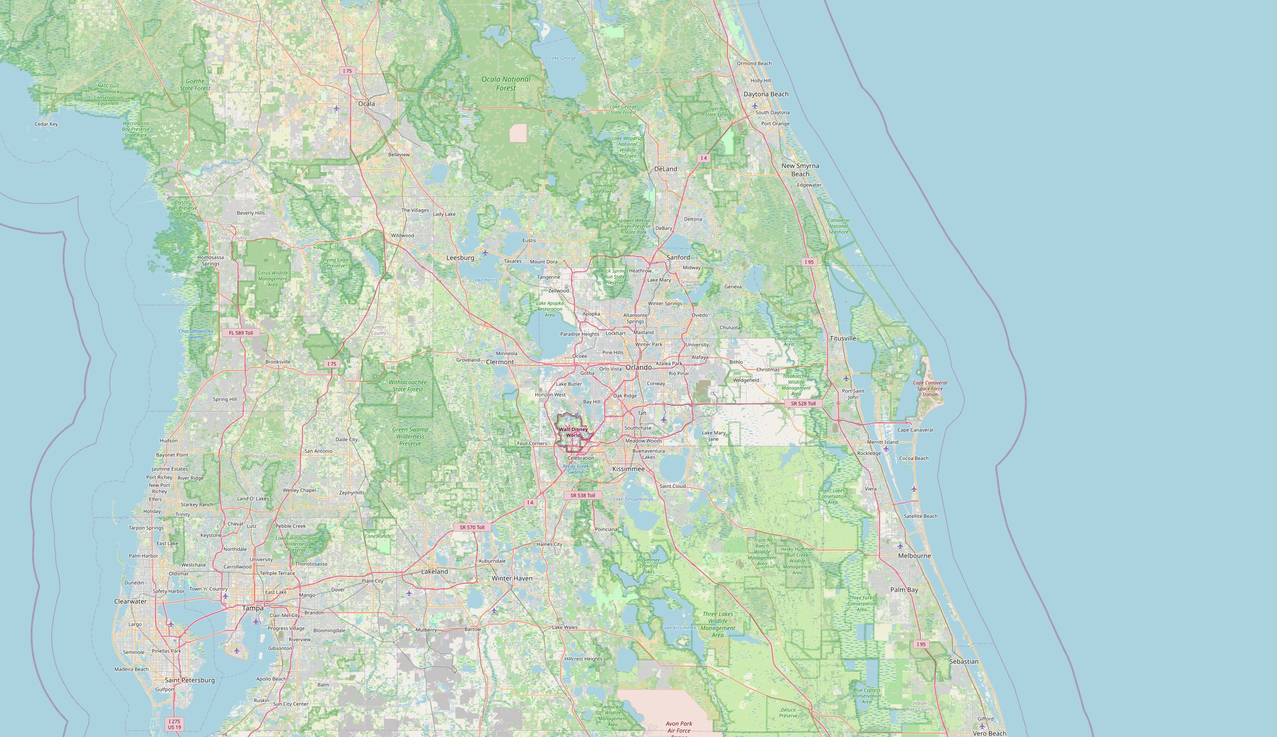 Map of Central Florida, the region served by Read Services LLC